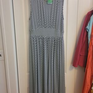 Boden Strapless Black and White Maxi Dress